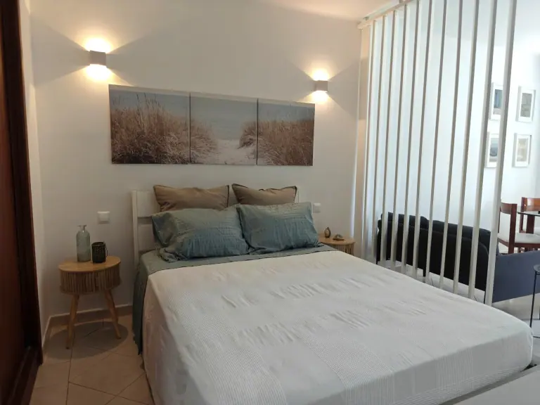 Cama de casal no Apartamento Balaia